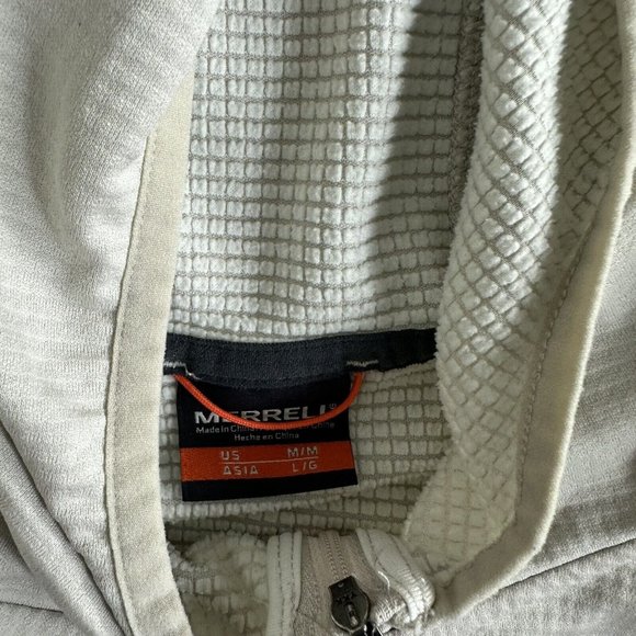 Merrell Super Soft Full Zip Fleece Hoodie Jacket Ivory Womens Size Medium Active - Picture 5 of 8